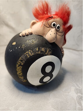 Japan Import Enesco 8Ball Man With Fuzzy Hair Bank